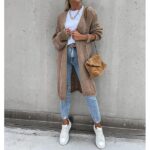 Basic Khaki Plain Open Front Cardigan - Image 3