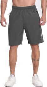 3 Pack Men's Athletic Shorts Sets Gym Workout Short with Zippered Pockets Running Joggers Basketball Gift - Image 6