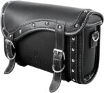 Vintage Motorcycle Front Fork Bag, Universal Motorcycle Handlebar Bag, Waterproof, Black, 1.5L, Universal Fit
