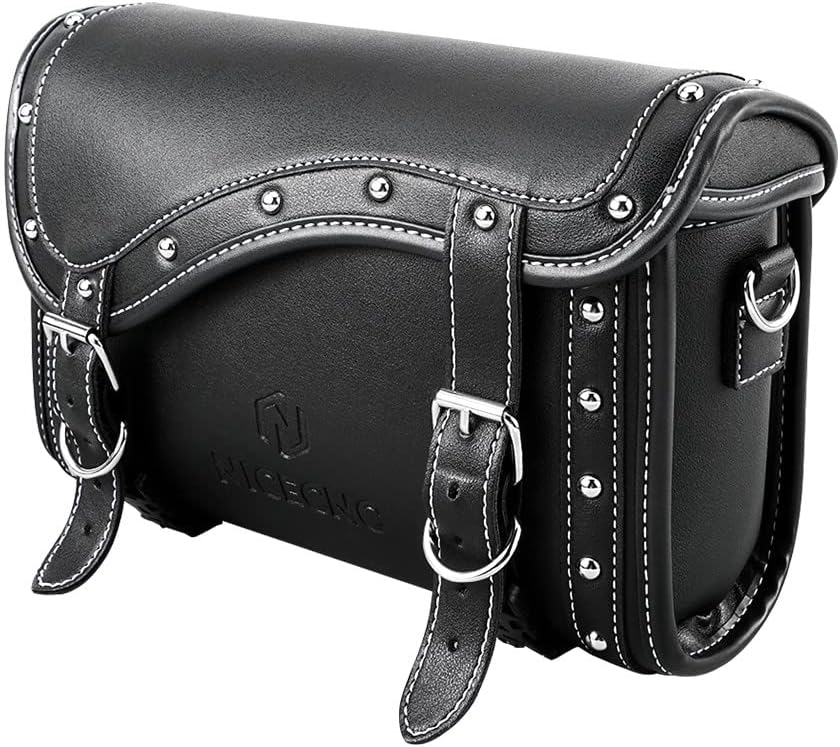 61sjIbNaMnL._AC_SL1000_.jpg Vintage Motorcycle Front Fork Bag, Universal Motorcycle Handlebar Bag, Waterproof, Black, 1.5L, Universal Fit - Image 1