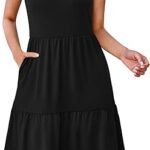 Summer Dresses for Women 2025 Cap Sleeve Casual Sundresses Floral Tiered Swing Babydoll Vacation Mini Dress