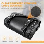 Vintage Motorcycle Front Fork Bag, Universal Motorcycle Handlebar Bag, Waterproof, Black, 1.5L, Universal Fit - Image 3