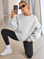 Womens Oversized Sweatshirts Hoodies Fleece Crewneck Sweaters Casual Tops Comfy Fall Fashion Outfits Winter Clothes 2025 - Image 4