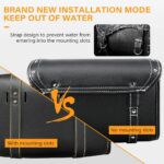 Vintage Motorcycle Front Fork Bag, Universal Motorcycle Handlebar Bag, Waterproof, Black, 1.5L, Universal Fit - Image 5