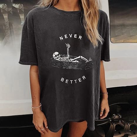 71hy2Y6n1JL._AC_SX466_.jpg Vintage Shirts for Women Cute Graphic Tee Spring Short Sleeve Tops Oversized Tshirts Teen Aesthetic Clothing - Image 1