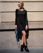 Long Sleeve Dresses for Women Black Dress Casual Short T-Shirt Dresses - Image 3