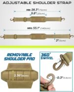 Shoulder Strap Pad for Tactical Pouch, Universal Bag Strap with Detachable Thick Pad Single Shoulder Straps Replacement - Image 5