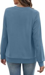 Crewneck Fall Sweatshirts for Women Trendy- Women's Plain Long Sleeve Pullover Tops with Pockets Fashion - Image 3